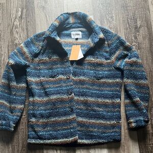 Goodfellow & Co Vintage High Pile Jacket in Blue and Brown